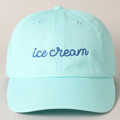 Ice Cream Letter Embroidered Baseball Cap