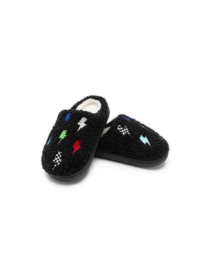 Indoor / Outdoor Slippers - Kids - Lightning Bolts - Black, view 2