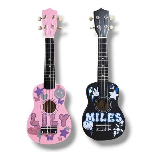 Personalized Kids Wooden Guitar | Custom Name and Design