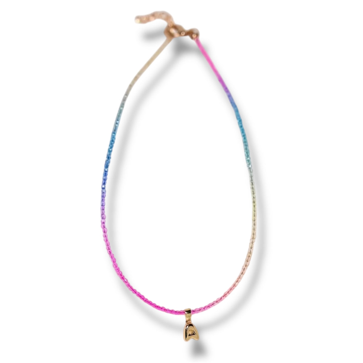 Rainbow Bubble Initial Necklace