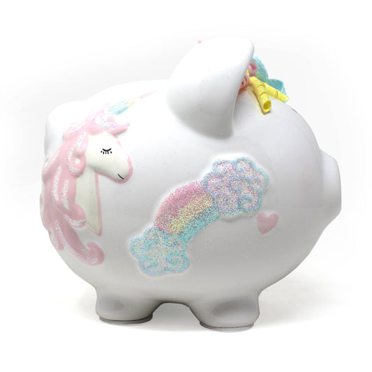 Unicorn and Rainbows Personalized Piggy Bank
